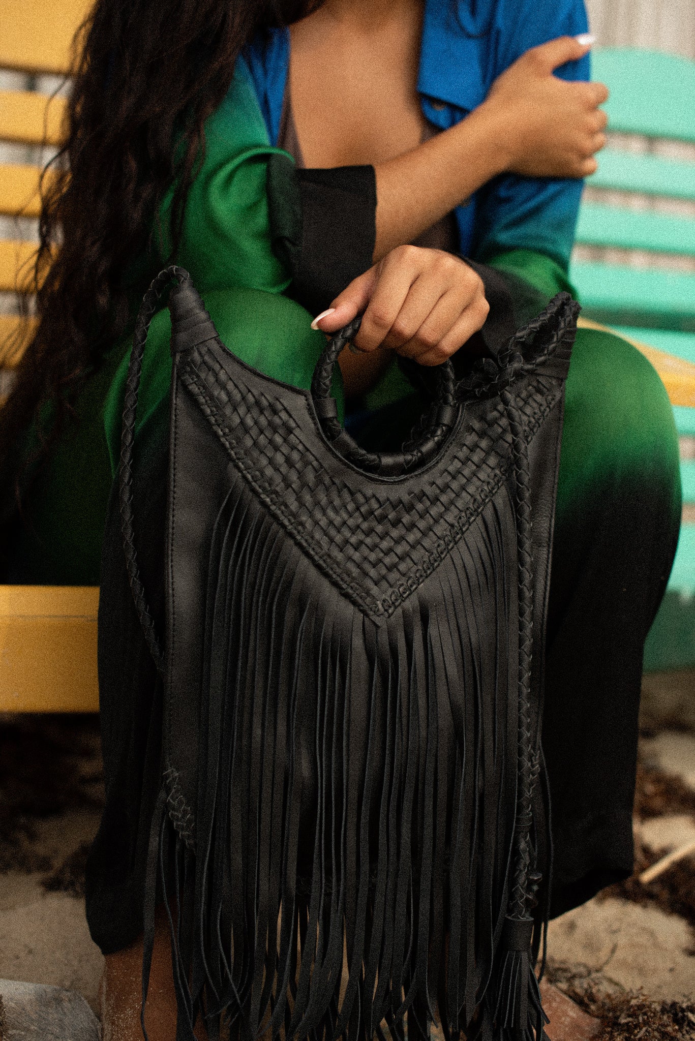 Frey Fringe Bag in Black