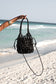 Maia Leather Net Purse in Black