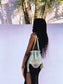 Imperfect Sample - Sage Green Mini Beaded Bucket Bag