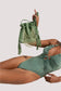 Imperfect Sample - Sage Green Mini Beaded Bucket Bag
