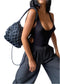 Maia Leather Net Purse in Black