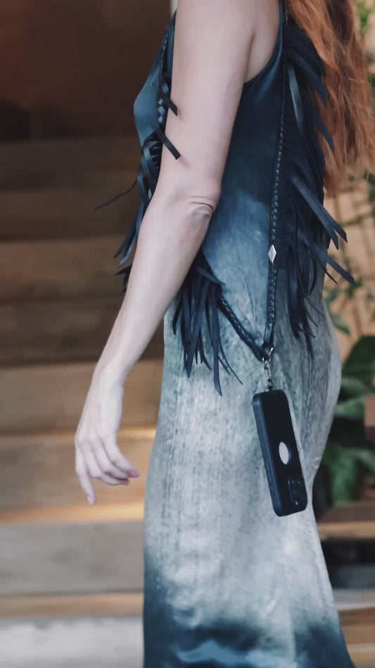 Fringe Leather Phone Adornment